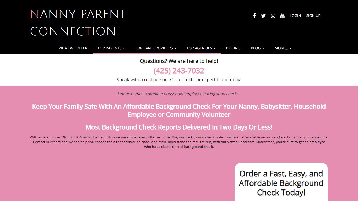 Nanny Background Check | 98% Customer Rating! | Starting at $18.99