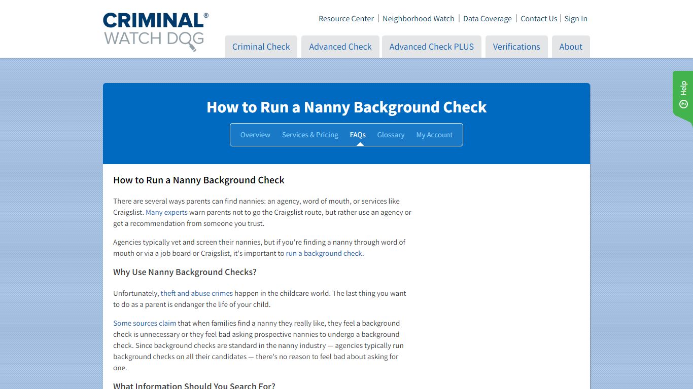 How Do You Run a Nanny Background Check? | CriminalWatchDog